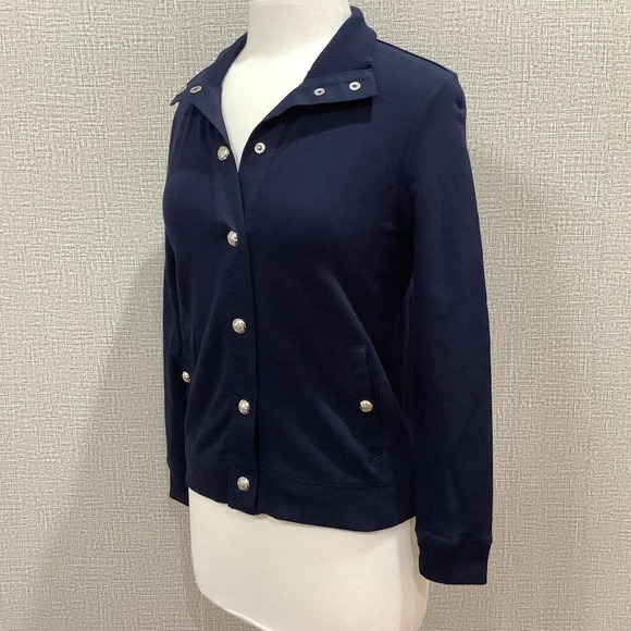 Ralph Lauren Womens Petite Casual Jacket Snap Up Navy Blue sz PS - Picture 2 of 9